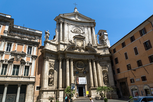 Rome, Italy - June 23, 2017: Amazing view of Chiesa di San Marcello al Corso in Rome, Italy