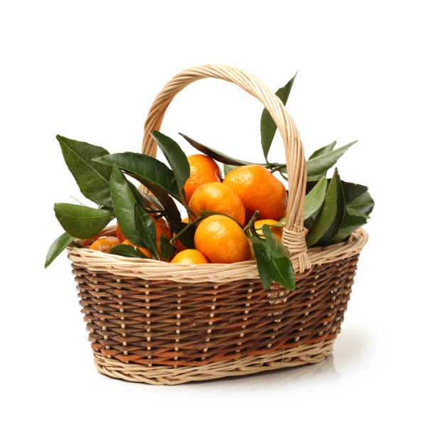 istock Orange Clementines or tangerines isolated on white background 897503312