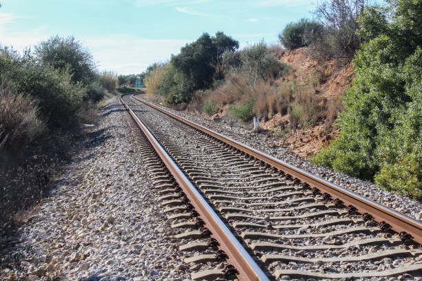 istock Train track in portugal 897504106