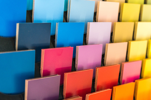 Multiple Color Chart Multicolor Chart On The Wall Example For Interior Designer Stock Photo ...