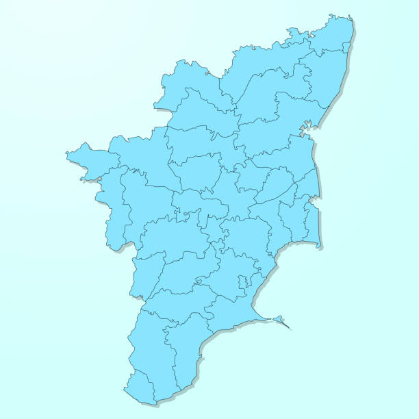 Tamil Nadu Blue Map On Degraded Background Vector Stock Illustration -  Download Image Now - Map, Tamil Nadu, Chennai - iStock