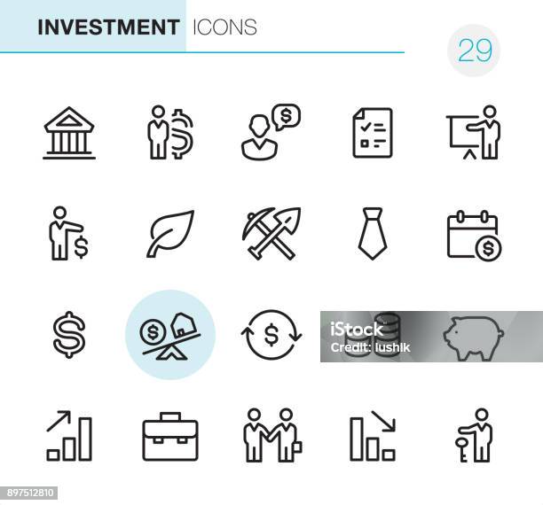 Investment Pixel Perfect Icons Stock Illustration - Download Image Now - Icon Symbol, Environmental Conservation, Key
