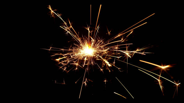 istock Burning sparkle in pitch black surrounding 897515618