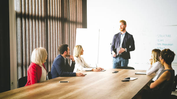 istock Businessman have presentation with his colleagues 897515632