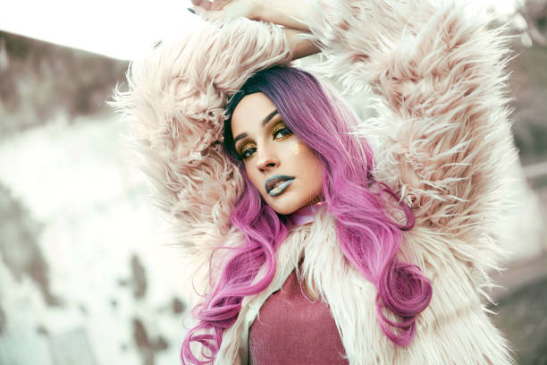 istock Young stylish woman in fur jacket 897515726