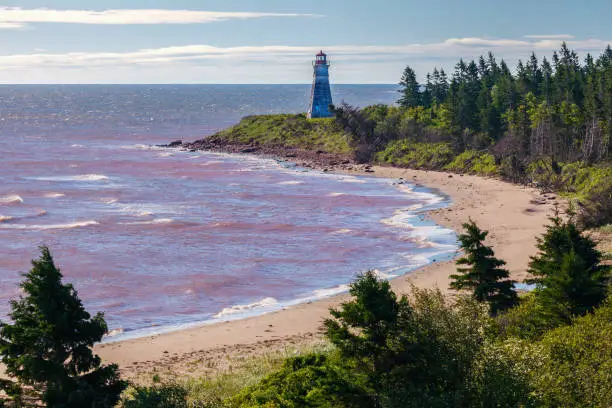 Cape Jourimain Lighthouse in Nova Scotia. New Brunswick, Canada.