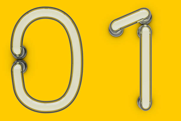 istock Neon tube number on yellow background. 3D 897560868