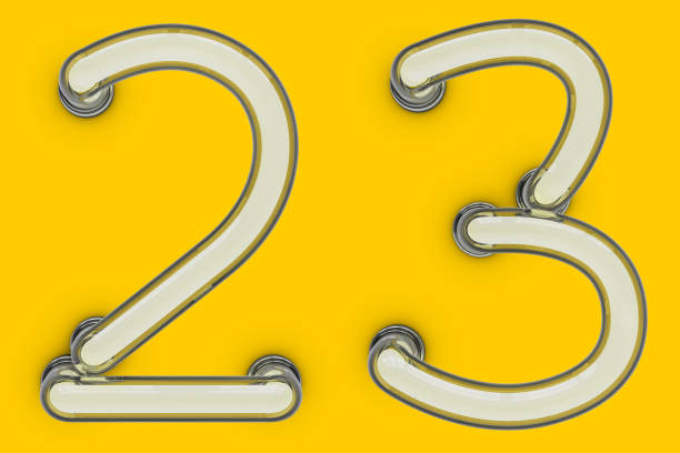 istock Neon tube number on yellow background. 3D 897560882