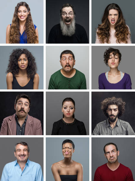 istock Group of people making different facial expressions 897572792
