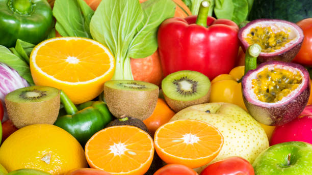 istock Different fresh fruits and vegetables for eating healthy and dieting 897573382
