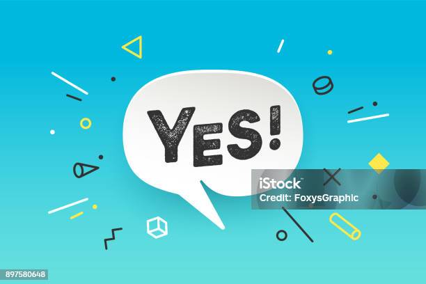 Banner Yes Banner No Speech Bubble Poster Stock Illustration - Download Image Now - Exploding, Form - Document, Ecstatic