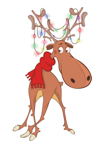 istock Illustration of Christmas Deer Cartoon Character 897591054