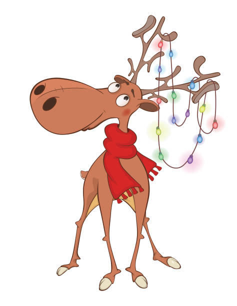 istock Illustration of Christmas Deer Cartoon Character 897594250