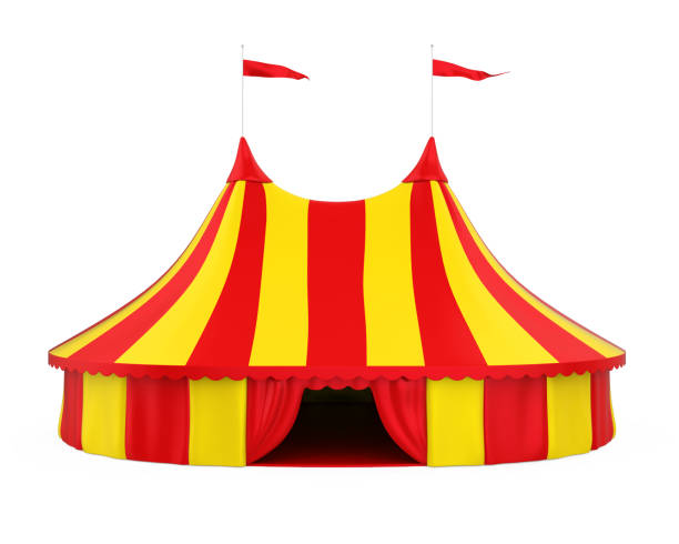 tenda de circo isolada - circus circus tent carnival tent - fotografias e filmes do acervo