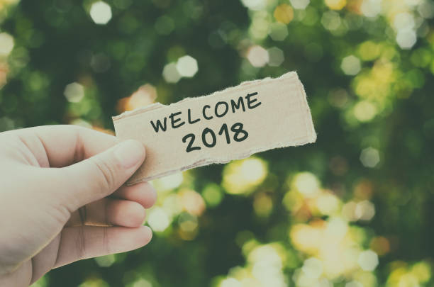 istock Hands Holding a Piece of Paper with Text Welcome 2018 897613564