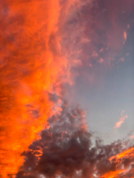 Apocalyptic red sky stock photo