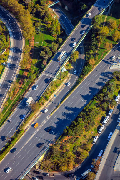 istock Cityscape, view from the height Istambul (roads) 897650848