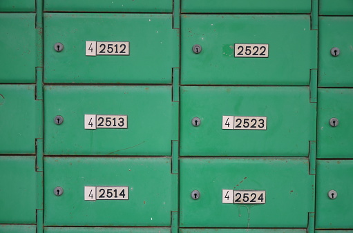 Green numbered safe boxes