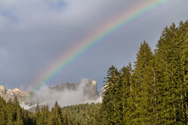 istock Colorful rainbow over the mountains 897681134