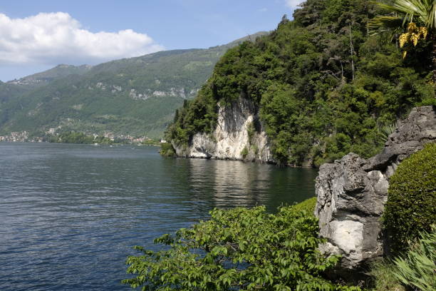 Panoramic view of Lake Como stock photo