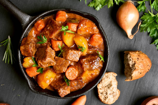 istock Stewed beef with potatoes and carrots 897694728