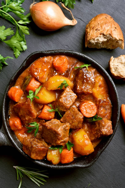 istock Stewed beef with potatoes and carrots 897694748