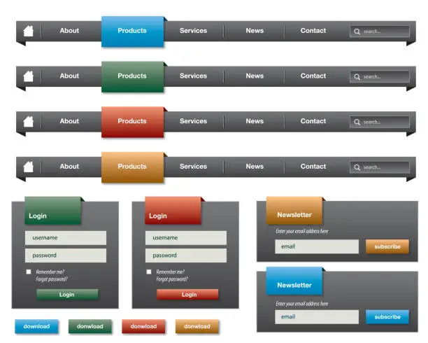 Vector illustration of user interface set