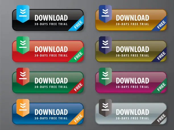 Vector illustration of internet button set vector illustration