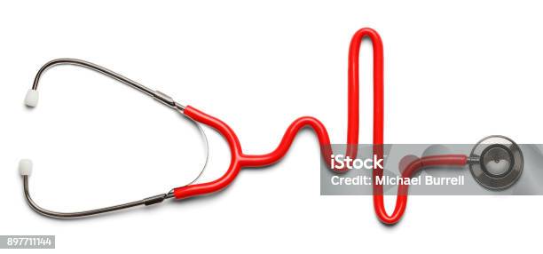 Pulse Stethscope Stock Photo - Download Image Now - Stethoscope, Cut Out, Electrocardiography