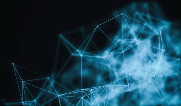 istock Electric plexus modern cold blue futuristic virtual technology background, Telecomunications concept, Network net digitally generated image. 897713294