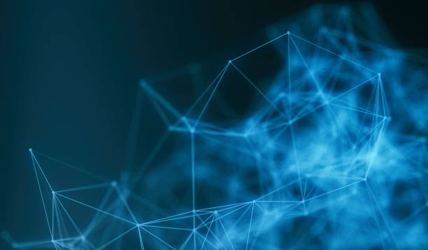 istock Electric plexus modern cold blue futuristic virtual technology background, Telecomunications concept, Network net digitally generated image. 897713310