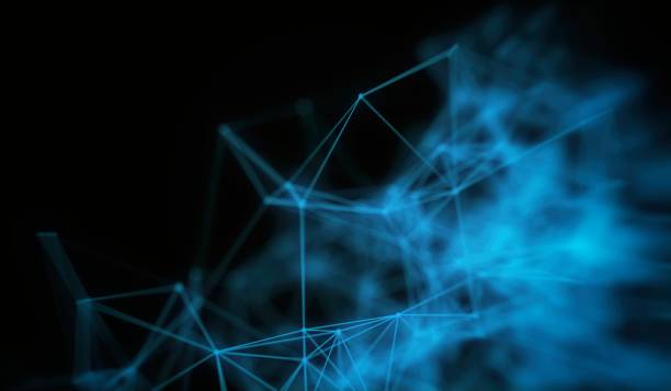 istock Electric plexus modern cold blue futuristic virtual technology background, Telecomunications concept, Network net digitally generated image. 897713324