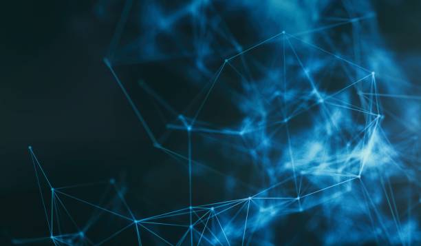 istock Electric plexus modern cold blue futuristic virtual technology background, Telecomunications concept, Network net digitally generated image. 897713366