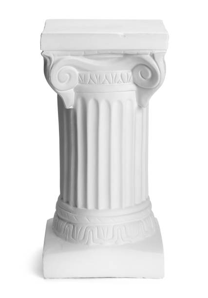 Short Pillar Small Corinthian Column Pillar Isolated on White Background. doric stock pictures, royalty-free photos & images