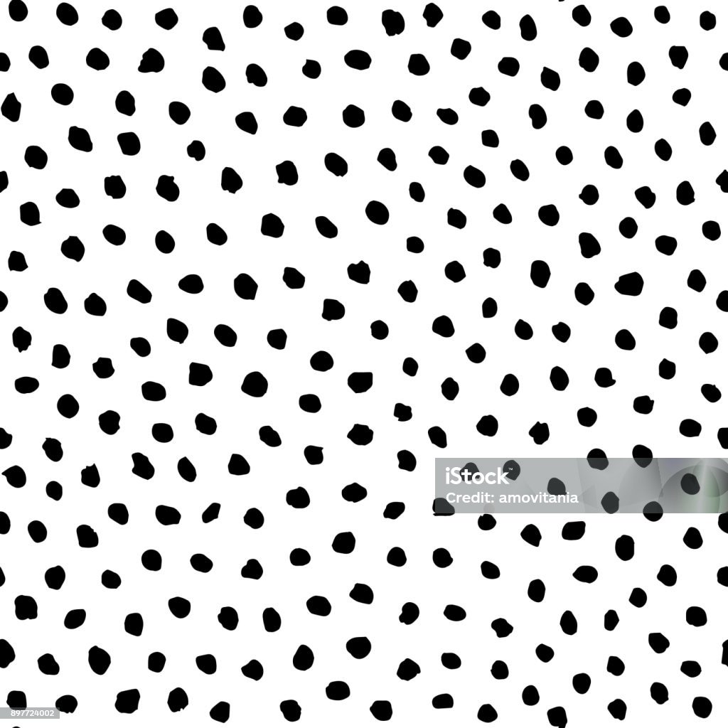 Irregular Dots Pattern Irregular black dots pattern. Seamless hand drawn graphic print. Chaotic vector illustration Spotted stock vector