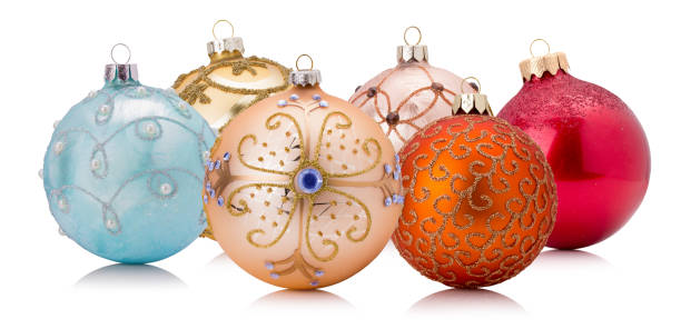 istock Christmas tree balls isolated on a white background 897729758