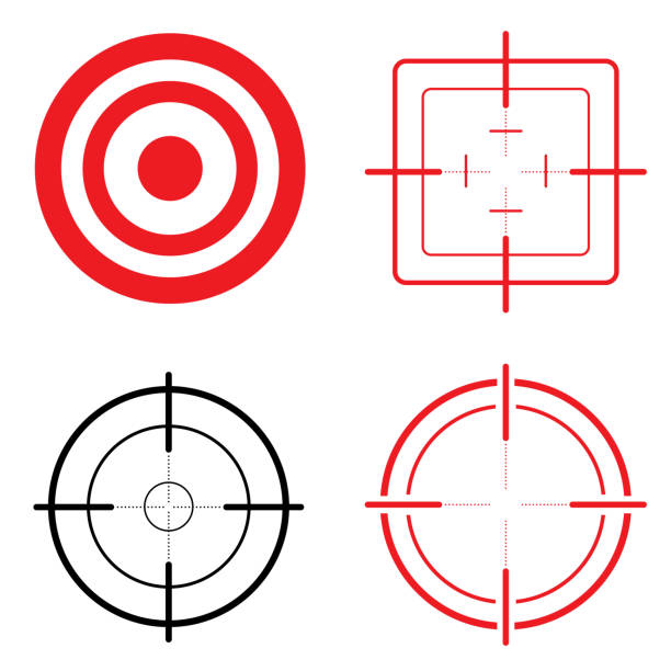 アイコンは、ターゲットを設定し、検索します。研修・制度的材料に最適 - target点のイラスト素材／クリップアート素材／マンガ素材／アイコン素材