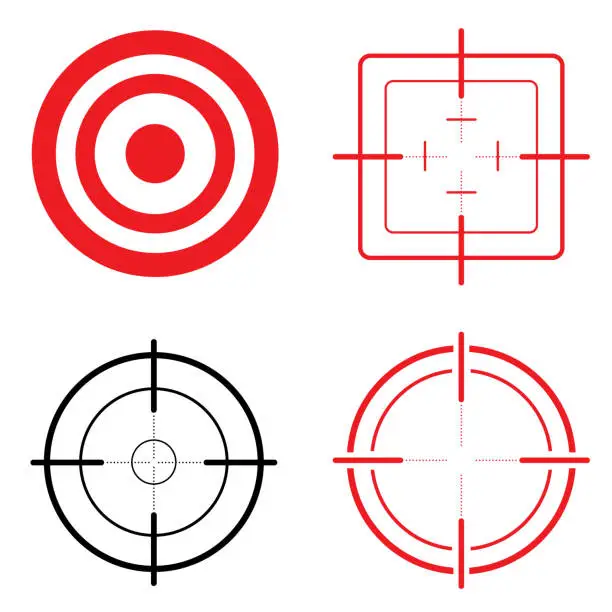 Vector illustration of Icon set target and look. Ideal for training and institutional materials