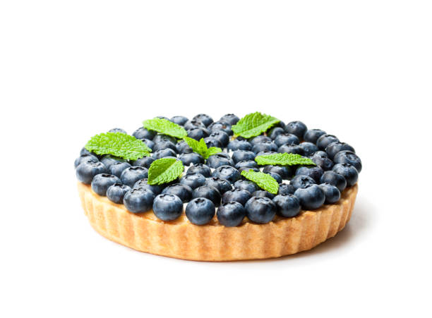 istock Blueberry  tart isolated on white background 897755268