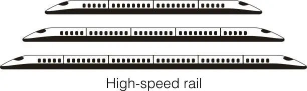 Vector illustration of High speed bullet train, modern flat design, vector illustration