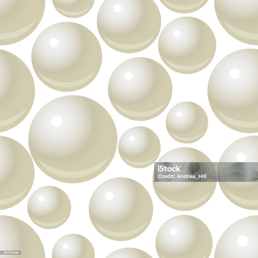 Pearl Design Vector Gemstone Seamless Pattern Pearl Vector Illustration Stock Illustration ...