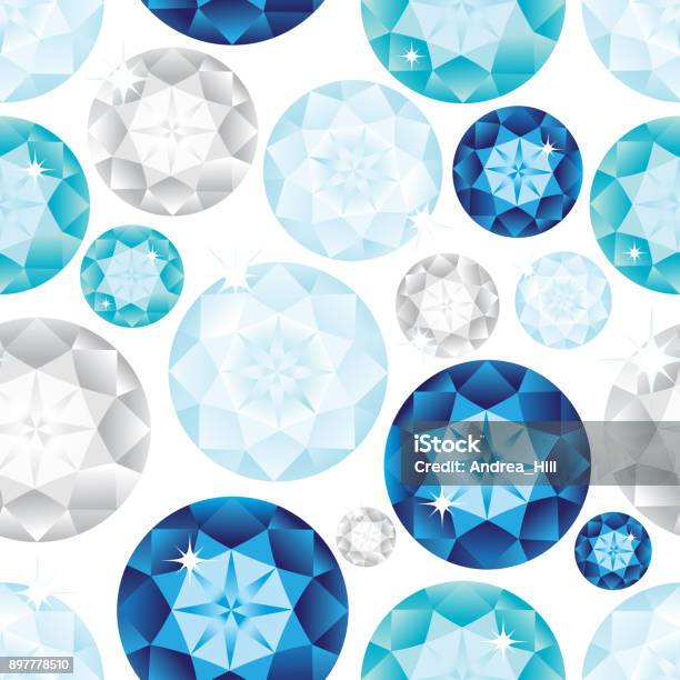 Intan Vector Gemstone Seamless Pattern Vector Illustration Stock Illustration ...