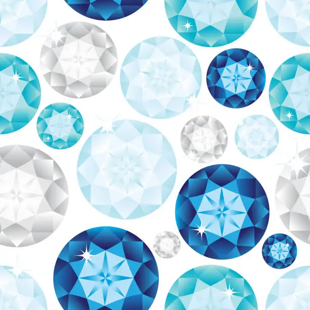 Vector illustration of Gemstone Seamless Pattern. Vector Illustration.