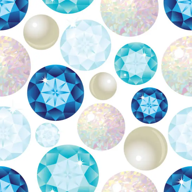 Vector illustration of Gemstone Seamless Pattern. Vector Illustration.