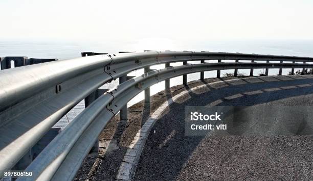 Detail Of Metal Guard Rail Stock Photo - Download Image Now - Railing, Road, Highway