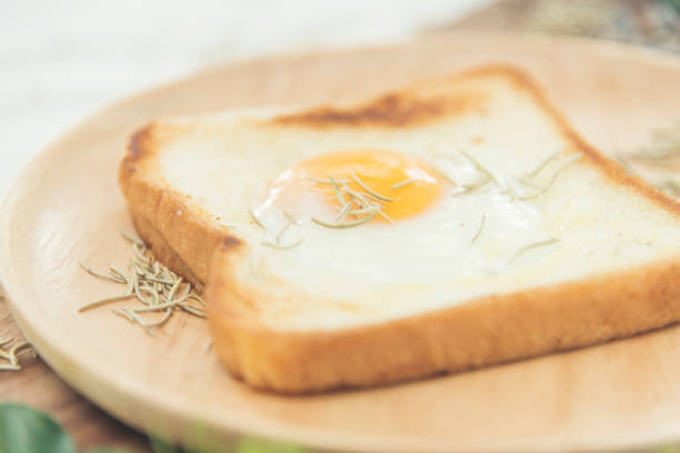 istock Breakfast consists of fried bread egg and vegetables. 897842362