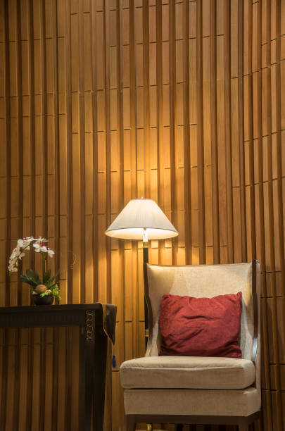 istock Luxury sofas in the hotel's guest lounge with night lighting. 897842804