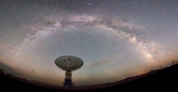 istock Galaxy and radio telescope 897845136