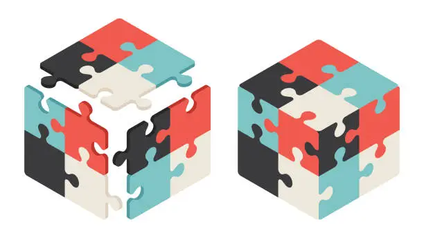 Vector illustration of Puzzle Cube
