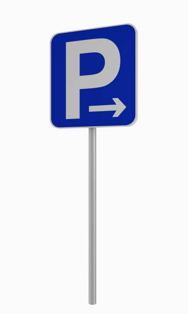 istock German traffic sign: Parking in the direction of the arrow (right) allowed, isolated on white. 897862730